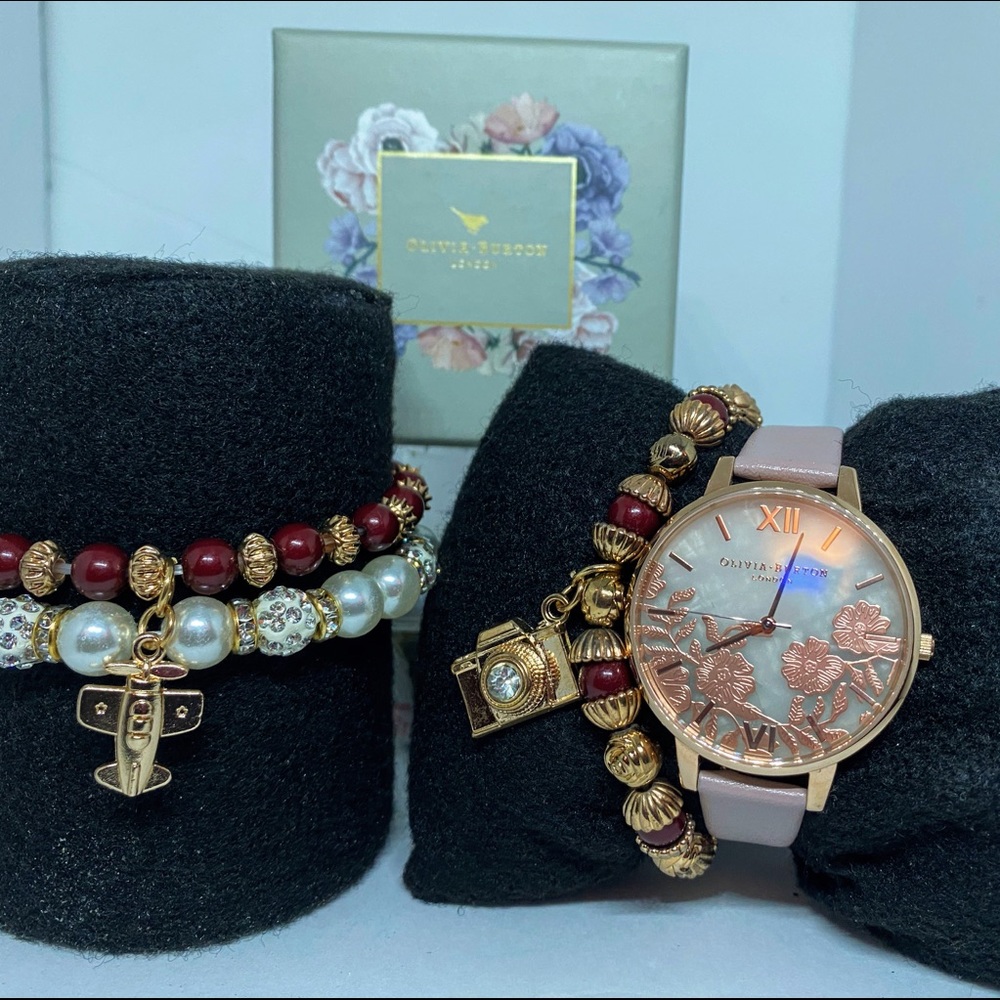 Olivia Burton watch & bead set
